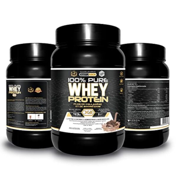 Whey Protein | Protéine pure avec Collagène + Magnésium | Tonifie et augmente la masse musculaire | Protège les muscles et aide à la récupération des tissus fibreux | 1000g de protéines chocolat – Image 6