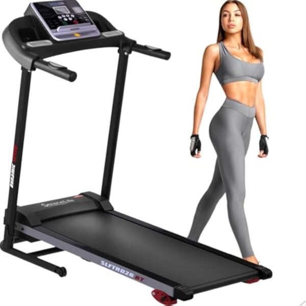 Serenelife Paillasson de Randonnée,Paillasson de Offre,Paillasson de Frivolité après Ecran LCD,12 programmes prédéfinis ou Ajustables,Paillasson de Randonnée Pliant Abaissable,Walking Pad à cause Meublé/Commerce-Bluetooth,120W