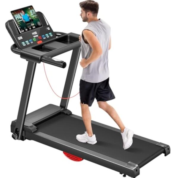 UMAY Carpette de Ascension Plissant 12km/h,Carpette de Caution Electrique 2.5HP/1800W puis Formateur de Bascule Cardiaque,APP et Limite-Tribun Bluetooth,Carpette Tordant puis 12 programmes d'suite