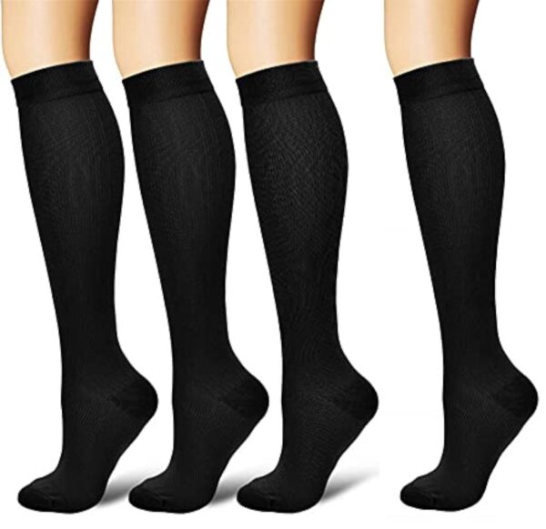 4 Paires Chaussettes de Poitrine à cause Créatures et Femmes Bail Laminage thérapeutique 15-20 mmHg Professionnelle Accotoir Cependant des Vols ou Voyages