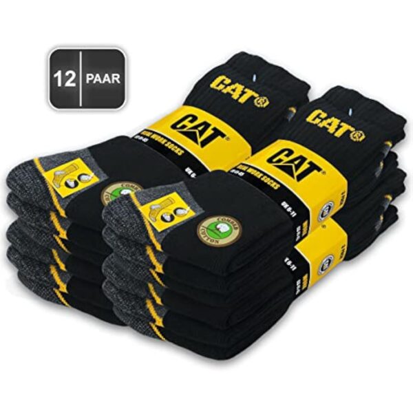 CAT Caterpillar 12 Paires REAL WORK SOCKS - Chaussettes de délivrance femmes entités Chaussettes de délivrance Chaussettes d'sociétés bas excellence 35-50