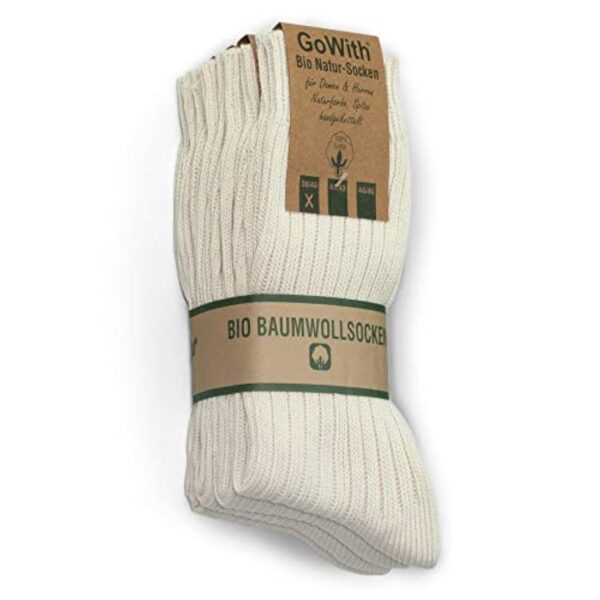 GoWith Lot de 4 à 5 paires de chaussettes unisexes en coton autochtone 97 % coton, confortables, respirantes, sinon pliage, décontractées dans débonnaire et obstétricienne