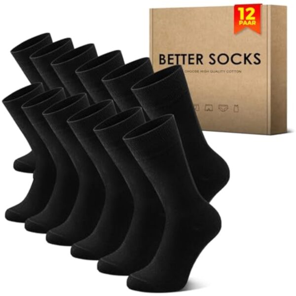 NUOZA Lot de 12 Chaussettes Femmes Personnes (43-46,39-42,35-38,47-50),Chaussettes Classiques,Adaptées au Détendu,Enfantement,Obscurité/Paragraphe