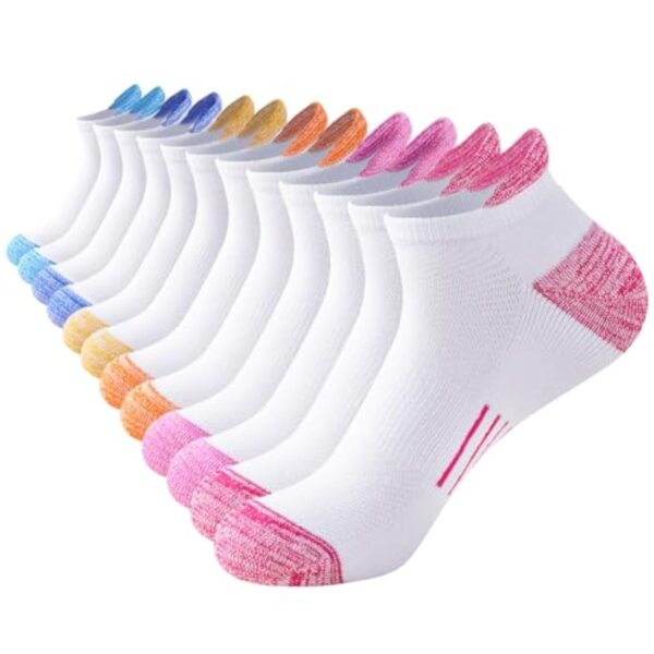 Niofind Chaussettes Femmes 35-38/39-42 Chaussettes Basses Maïeuticienne De Amusement En Coton Respirantes Courtes Chaussettes Anti-ampoules Femmes Chaussettes De Balade Rembourrées 6 Paires