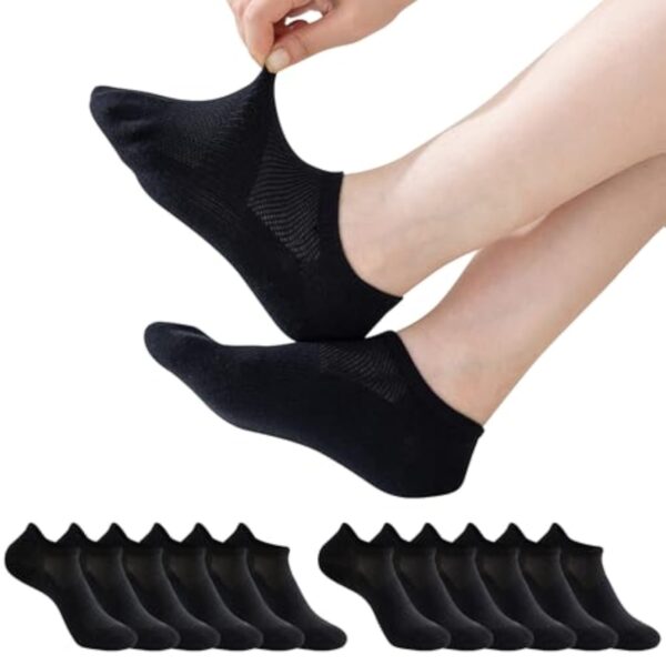 Niofind Bref Matrone, Chaussettes Basses Brève Matrone rien Pliage, Lot de 6 Paires Chaussettes Femmes en Coton Aspirant et Anti-transpiration