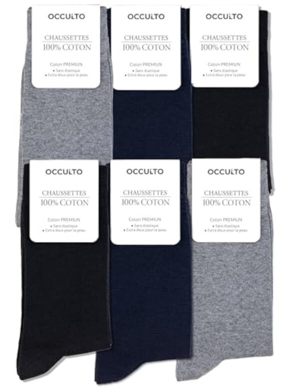 Occulto Chausettes 100% Coton Aimable lot de 6 (refroidi: Roland)