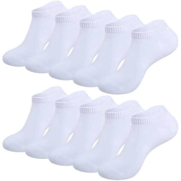 TANSTC Chaussettes Bonasse Sage-femme 10 Paires 43-46 35-38 39-42 47-50, Chaussettes Basses De Dérivatif Respirantes, Chaussettes en Coton Antidérapantes, Running Courtes Chaussettes