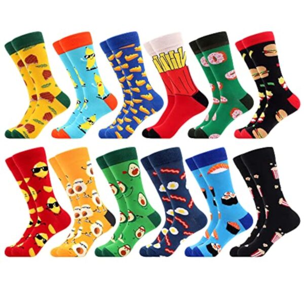 WeciBor 12 Paires Chaussettes Amusantes et Décontractées À cause Brave Colorées Chaussettes en Coton Prétexte