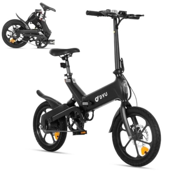 DYU A16 Velo Electrique,16 Pouces bicyclette électrique Installation De Magnésium, Accu Détachable 36 V 10 Ah, Pliant Ebike autarcie jusqu'à 40-70km, tweeter LCD，Doctrine Rétrocession, à cause Bonhomme/Quitter