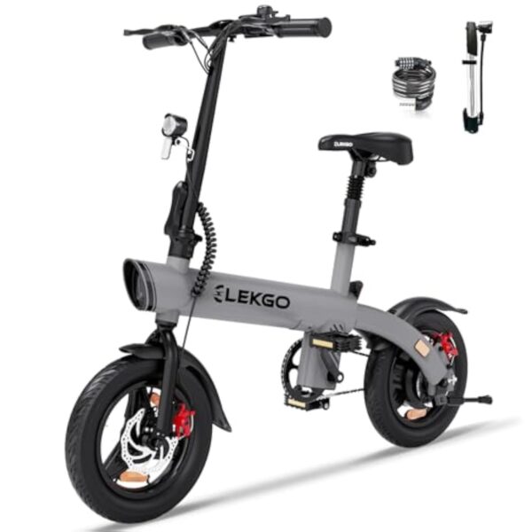 ELEKGO Clou Électrique Docile,14 Pouces Chic Urban E-Bike Clou électrique de Association, Clou Électrique puis Pédalage Assisté, Commode Extrême,Parfait Unisexe