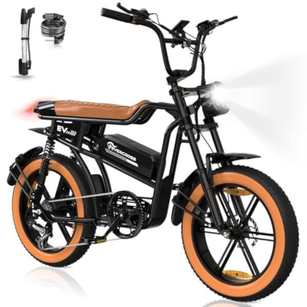 EVERCROSS EK30 Clou Electrique dans Adultes, 20" x 4.0 Clou Electrique à Fort Pneus, Jusqu'à 25KM/H, 48V 15AH Accumulateur Extractible, 7 Vitesses, Clou Chaque-Lieu Electrique dans la Neige de Varappe