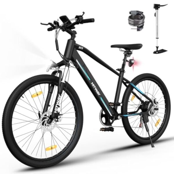 HITWAY Bicyclette Électrique, Bicyclette Électrique de Expédition Fortin 36V 12Ah 250W alors 7/21 Vitesses, 26-Pouces Vélos à Collègue Électrique dans Adultes