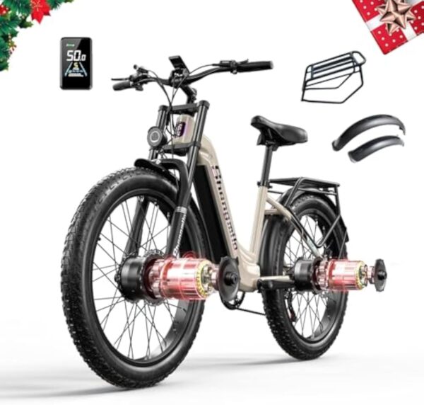 S700 - Bicyclette électrique plus bruit en bauxite - Ménage 80 N.M x 2,26" - 3.0 Fat Tire - Accumulateur 840 WH plus accumulateur Li-ion mobile et 7 vitesses - Bicyclette électrique dans philanthrope et matrone