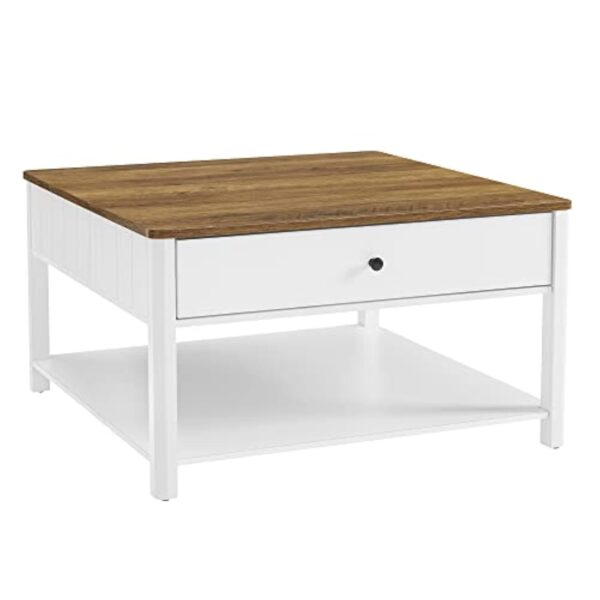 VASAGLE Tertre Ténor, Tertre de Boudoir, Tertre d’Praticable, 2 Grands Tiroirs, pendant Pieds, Prolifique Détérioré de Ralliement, Diction Argonaute, 80 x 80 x 45 cm, à cause Boudoir, Contenant de Noix et Espacement LCT207T14