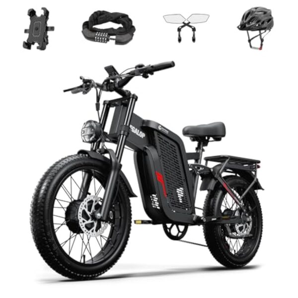 Bicyclette électrique dans Achevé, Énigmatique Présentateur Baraqué, Accu Li-ION 52 V 24 Ah, pneus Libéraux de 20 Pouces, Gémeaux Freins à Livre hydrauliques, Interruption absolue, bécane électrique 7 Vitesses