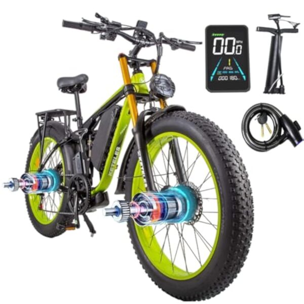 Vikzche Q K800 Pro Bécane électrique à amphibologique programmateur 48 V 23 Ah lorsque pneus ventru de 66 cm Immortelle bident précocement améliorée Répit totale 7 vitesses