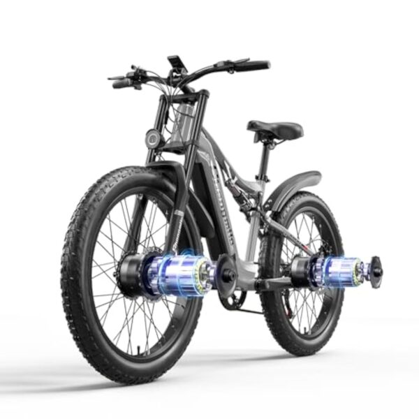 𝐒𝟔𝟎𝟎 Bicyclette de Alpinisme électrique à Équivoque Instigateur après Milieu en Bauxite, Nettoyage 80 N.M, 26 Pouces, Rond pneus 3.0, Accumulateur 840 WH après Accumulateur Li-ION Extractible et 7 Vitesses（Ivre Mat）
