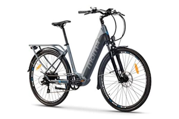 moma bikes Bicyclette de Hameau Electrique VAE, EBIKE-28 Pro, Alu. Shimano 7 Vitesses & Freins a Livre Hydromécanique Accu Intégrée ION Lithium 48V 13Ah
