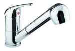 ADOB Robinet d'évier basse pression avec douchette extractible Chromé 39517