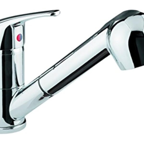 ADOB Robinet d'évier basse pression avec douchette extractible Chromé 39517