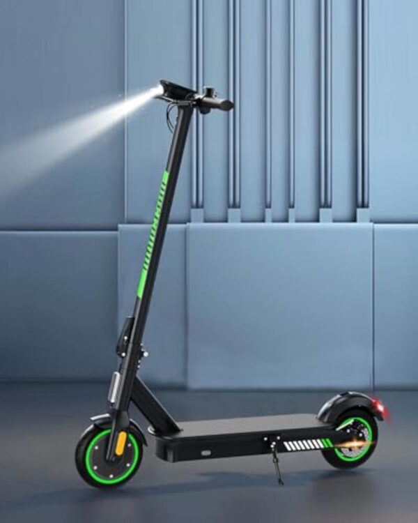 Acer Trottinette Électrique Adulte, Jusqu'à 25 km/h, 250W-500W, Pneus Solides 8.5'', Batterie 7,5AH, Autonomie 20-30KM, Charge Max 100 kg, Double Frein, Électrique Trottinette Pliable (Black&Green) – Image 2