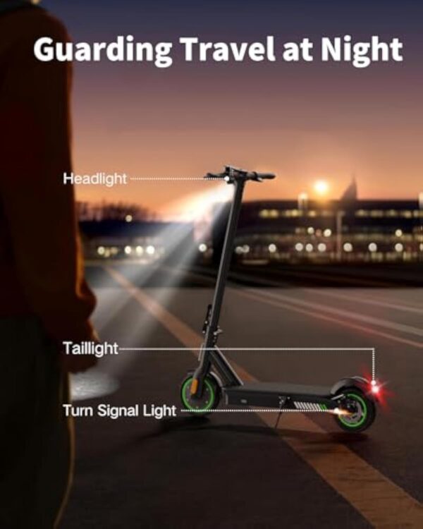 Acer Trottinette Électrique Adulte, Jusqu'à 25 km/h, 250W-500W, Pneus Solides 8.5'', Batterie 7,5AH, Autonomie 20-30KM, Charge Max 100 kg, Double Frein, Électrique Trottinette Pliable (Black&Green) – Image 8