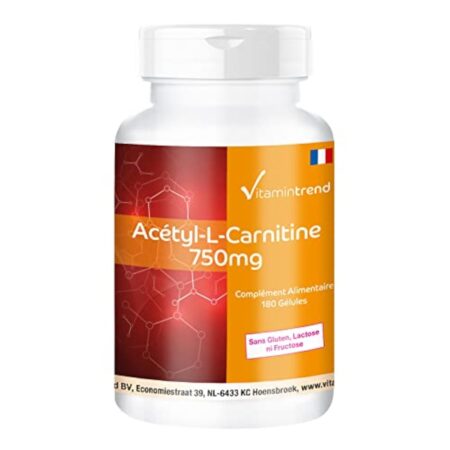 Acétyl-L-Carnitine hautement dosé - 750mg par gélule - végan - 180 gélules | Vitamintrend®