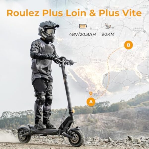 Ausom L2 Max Dual Motor Trottinette électrique à Double Moteur, Trottinette Tout-Terrain Électrique Puissante avec 90 km d'Autonomie, Moteur Max 2688W, Trottinette électrique Pliable pour Adulte – Image 4