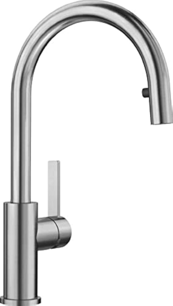 BLANCO Candor-S 523121 Mitigeur Robinet de Cuisine avec Douchette Extractible Acier Inoxydable Massif Brossé Haute Pression – Image 2