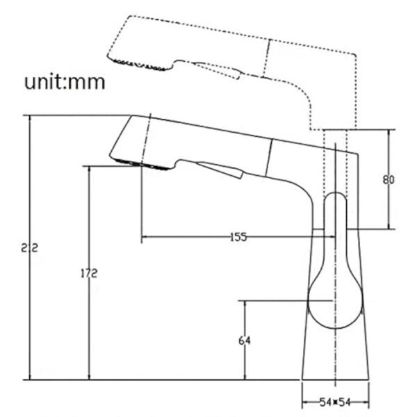 BiaoTeng Robinet Mitigeur Lavabo Avec Douchette Extractible Rotatif à 360° Élevé + Abaissé Laiton Massif Mitigeur Lavabo Salle De Bain Blanc – Image 4