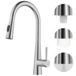 CECIPA Robinet Cuisine Douchette, Mitigeur Cuisine avec Douchette Extractible offrant 3 Modes de Pulvérisation, Mitigeur Evier Cuisine Pivotant à 360°, Robinetterie de Cuisine en Acier Inoxydable