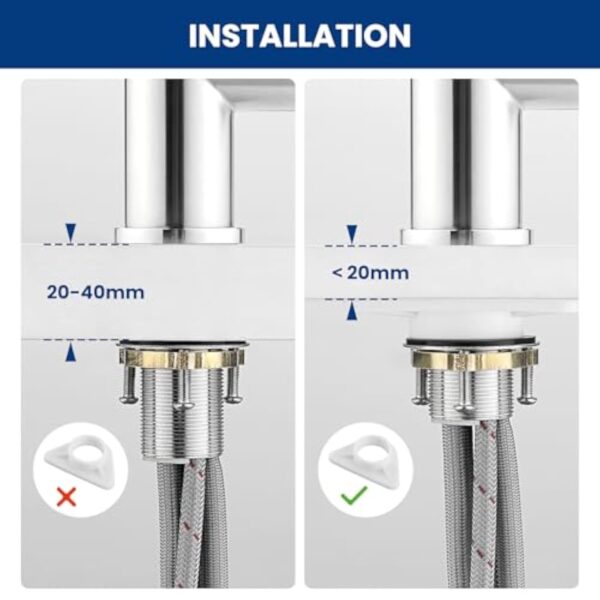 CECIPA Robinet Cuisine Douchette, Mitigeur Cuisine avec Douchette Extractible 2 Jets, Robinetterie de Cuisine Rotatif à 360°, Robinet d'Evier Acier Inoxydable – Image 7