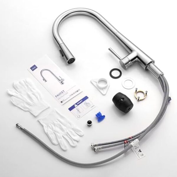 CECIPA Robinet Cuisine Douchette, Mitigeur Cuisine avec Douchette Extractible offrant 3 Modes de Pulvérisation, Mitigeur Evier Cuisine Pivotant à 360°, Robinetterie de Cuisine en Acier Inoxydable – Image 10