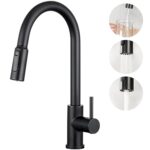 CREA Robinet Cuisine 3 Voies avec Douchette Extractible, Mitigeur 3 Voies Cuisine Pivotant à 360°, Robinetterie Cuisine Eau Potable, Robinet Évier de Cuisine avec Sortie Eau Filtrée,Or