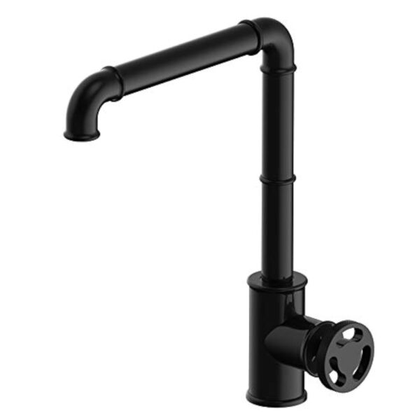 Cuisine Évier Robinet Vintage Steampunk industriel Style, Noir laiton Rétro Robinet, évier Mitigeur bec haut, 1 Manette Robinetterie, pour Salle de Bain et Cuisine