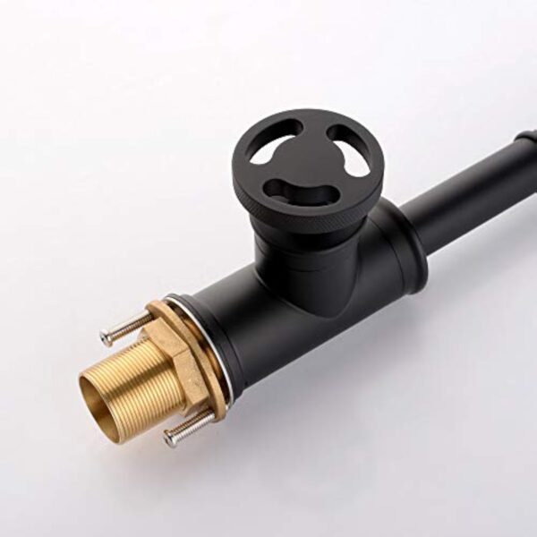 Cuisine Évier Robinet Vintage Steampunk industriel Style, Noir laiton Rétro Robinet, évier Mitigeur bec haut, 1 Manette Robinetterie, pour Salle de Bain et Cuisine – Image 8