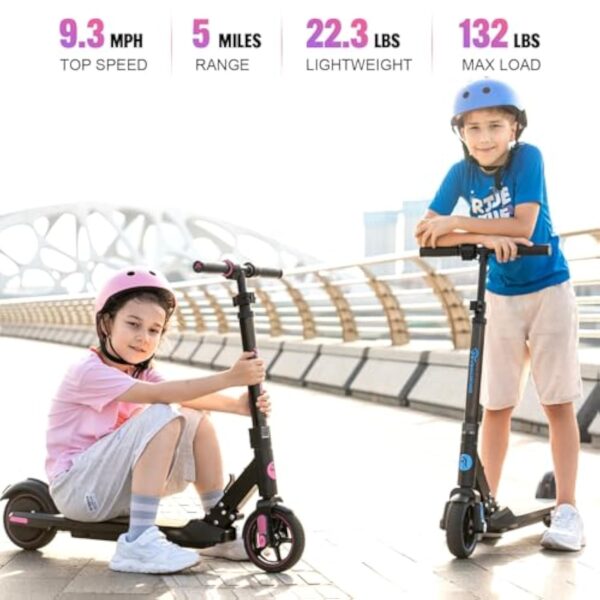 EVERCROSS EV06C Trottinette électrique, 6,5'' Trottinette électrique Pliable pour Enfants 6-12 Ans, Vitesse maximale 15 KM/H, Affichage LED, Lumières LED Colorées, Trottinette Légère pour Enfants – Image 3