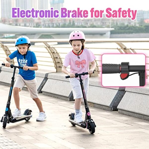 EVERCROSS EV06C Trottinette électrique, 6,5'' Trottinette électrique Pliable pour Enfants 6-12 Ans, Vitesse maximale 15 KM/H, Affichage LED, Lumières LED Colorées, Trottinette Légère pour Enfants – Image 7