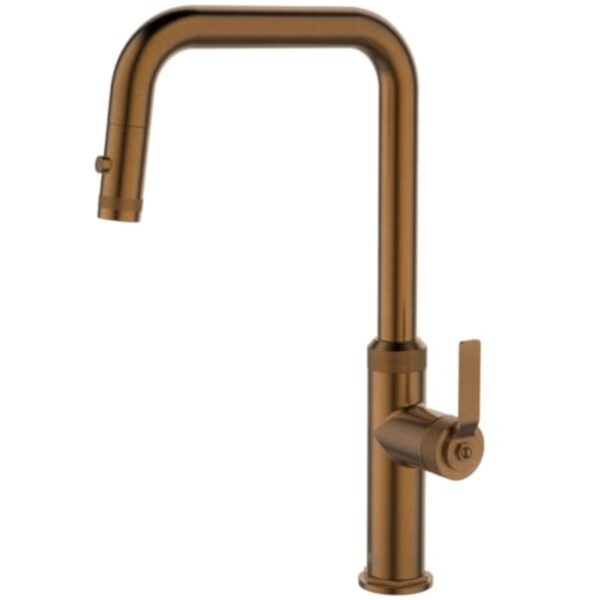 Essebagno Molette mitigeur évier à douchette extractible cuivre brossé – Image 2