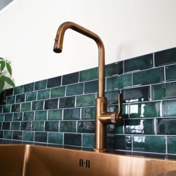 Essebagno Molette mitigeur évier à douchette extractible cuivre brossé – Image 3