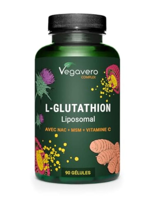 GLUTATHION Liposomal & Réduit PureWay™- G | Avec Précurseurs : NAC, Vitamine C, MSM, Glycine | Antioxydant + Anti age + Immunité | 90 Gélules | Vegan & Sans Additifs | Vegavero® – Image 2