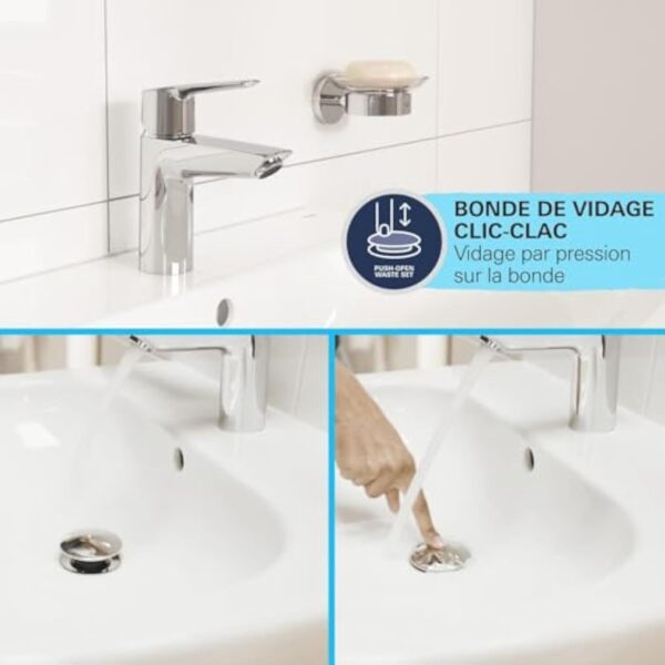 GROHE QUICKFIX Start Mitigeur Monocommande Lavabo de Salle de bains, Douchette Extractible, Mousseur Economie d'Eau, Sans Tirette de Vidage, Taille M, Chromé, 24205003 (Import Allemagne) – Image 9