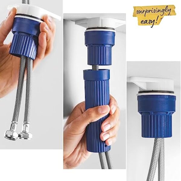 GROHE Start Flow QuickFix 30570000 Mitigeur d'évier de cuisine 1 levier avec fonction extractible (bec en C haut, zone pivotante à 360°, cartouche céramique 28 mm, queues 1/2", haute pression), taille – Image 6