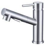 HOMELODY Robinet chromé pour cuisine/salle de bain, avec douchette extractible, double douchette extractible, mitigeur de cuisine