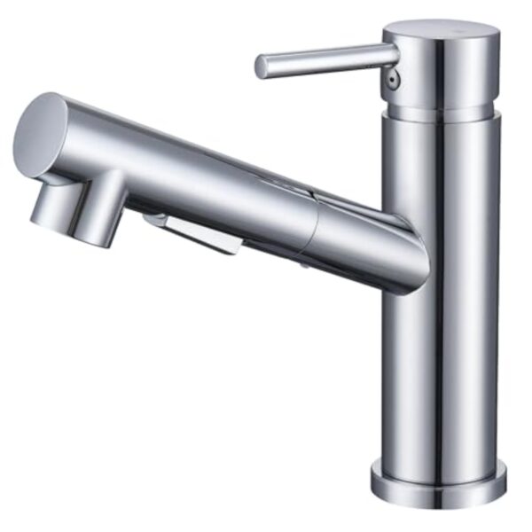 HOMELODY Robinet chromé pour cuisine/salle de bain, avec douchette extractible, double douchette extractible, mitigeur de cuisine