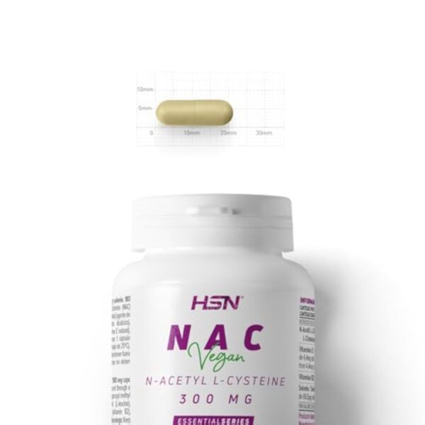 HSN NAC (N-Acétyl-L-Cystéine) 300 mg | 180 Gélules Végétales | Formule enrichie en Vitamine E, Riboflavine et Sélénium | Non-OGM, Végane, Sans Gluten – Image 5