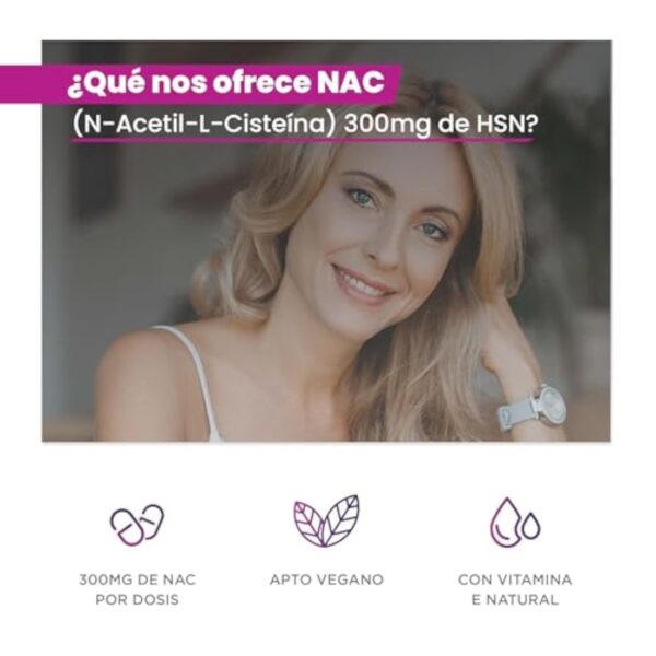HSN NAC (N-Acétyl-L-Cystéine) 300 mg | 180 Gélules Végétales | Formule enrichie en Vitamine E, Riboflavine et Sélénium | Non-OGM, Végane, Sans Gluten – Image 7