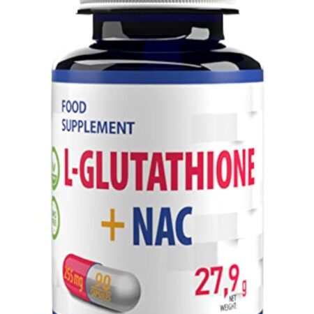 Hepatica L-Glutathione + NAC (N Acétyl Cystéine) 255mg 90 gélules végétales, Testé par un Laboratoire tiers, sans gluten ni OGM