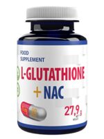 Hepatica L-Glutathione + NAC (N Acétyl Cystéine) 255mg 90 gélules végétales, Testé par un Laboratoire tiers, sans gluten ni OGM