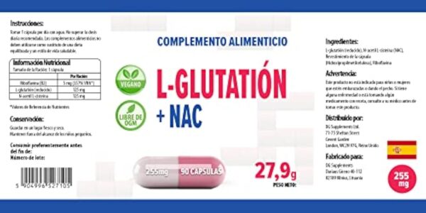 Hepatica L-Glutathione + NAC (N Acétyl Cystéine) 255mg 90 gélules végétales, Testé par un Laboratoire tiers, sans gluten ni OGM – Image 7